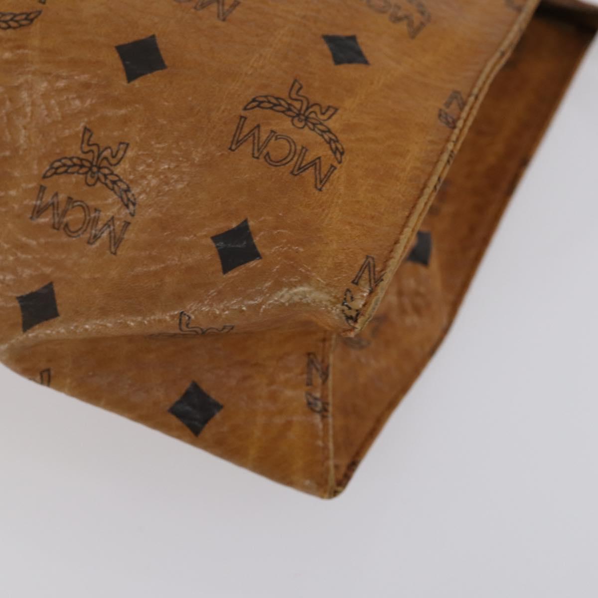 MCM Logogram Vicetos Clutch Bag PVC Leather 2 Set Brown Auth 151960