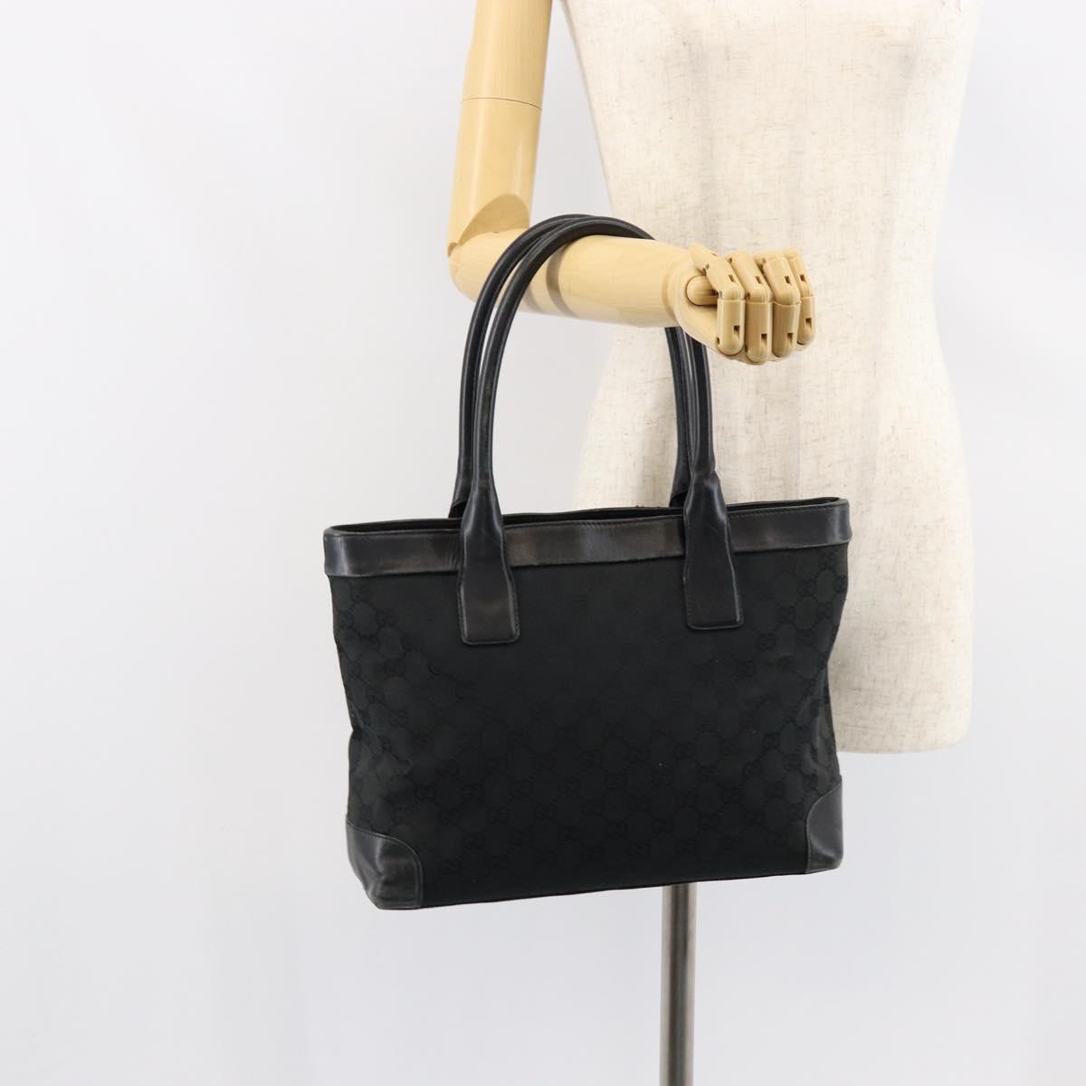 GUCCI GG Canvas Tote Bag Black 33890 Auth 151963