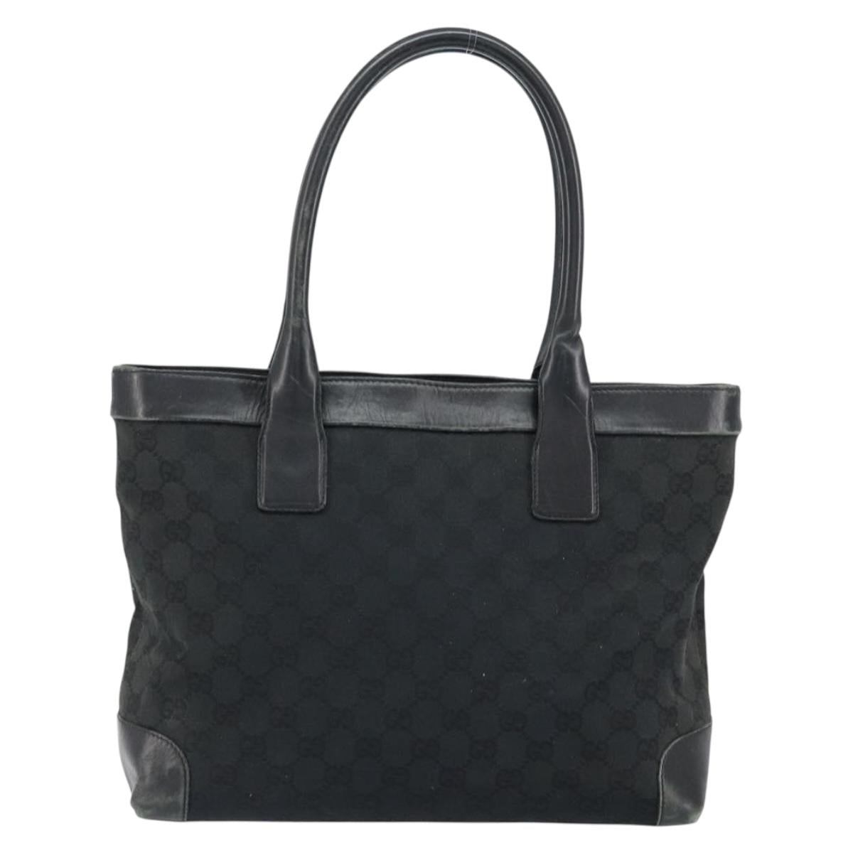 GUCCI GG Canvas Tote Bag Black 33890 Auth 151963