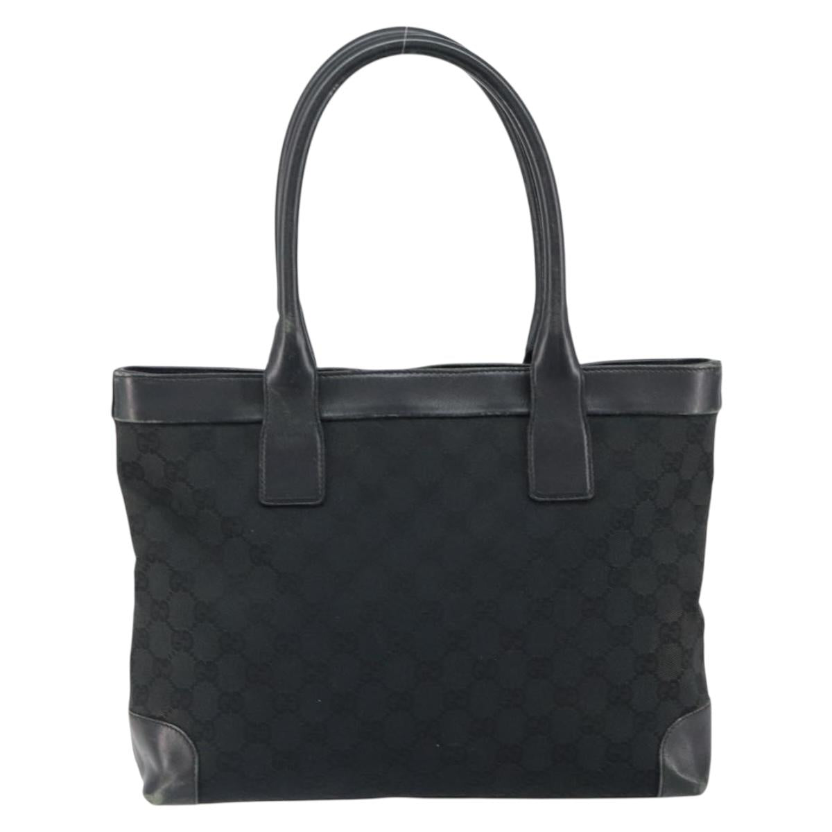 GUCCI GG Canvas Tote Bag Black 33890 Auth 151963