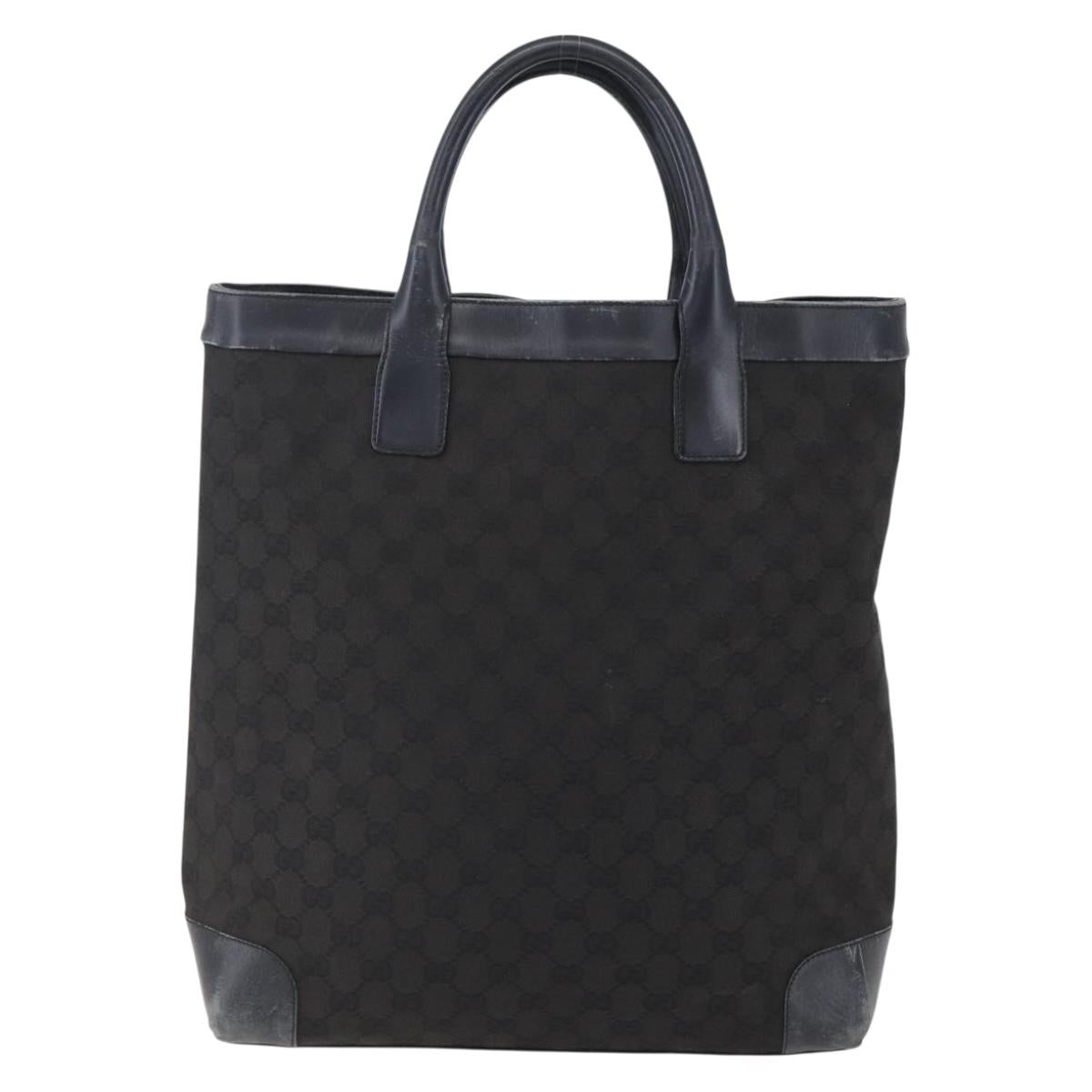 GUCCI GG Canvas Tote Bag Black 002 1121 1669 Auth 151968