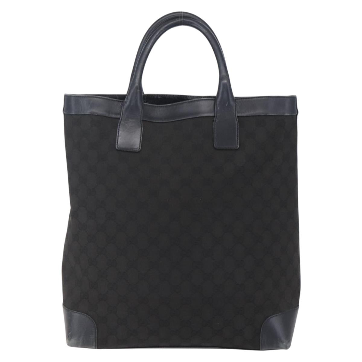 GUCCI GG Canvas Tote Bag Black 002 1121 1669 Auth 151968