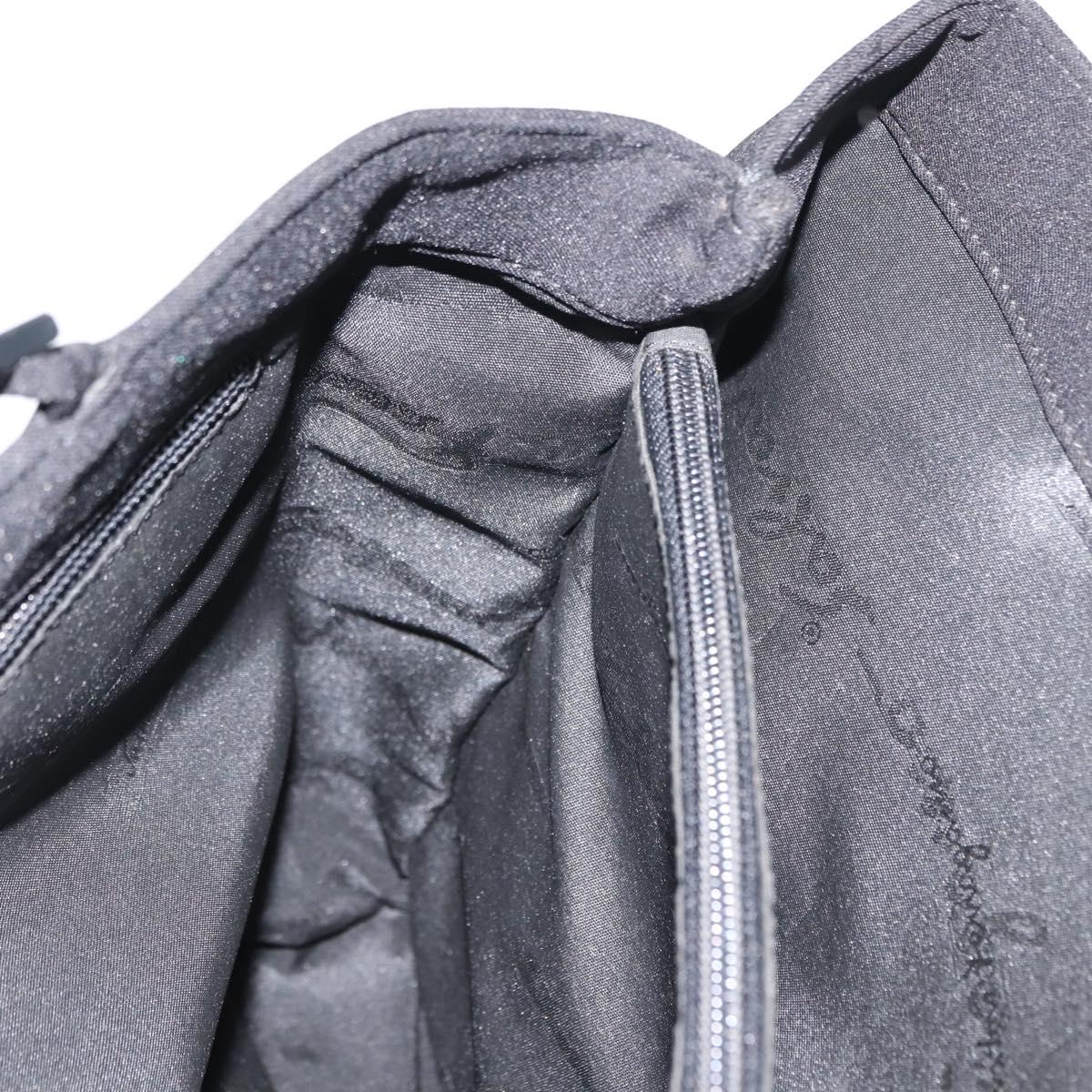 Salvatore Ferragamo Chain Vala Shoulder Bag Nylon Black Auth 151972