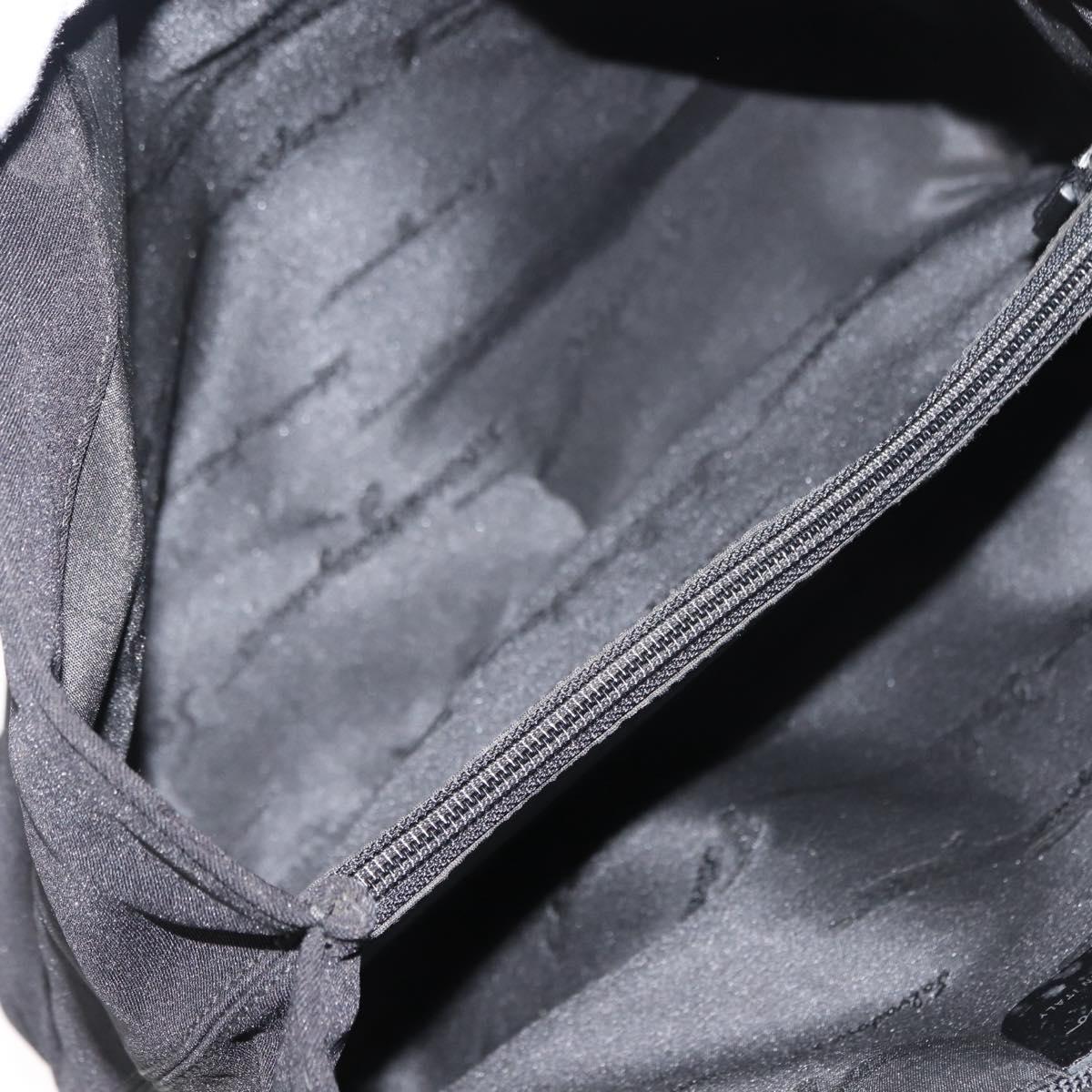 Salvatore Ferragamo Chain Vala Shoulder Bag Nylon Black Auth 151972