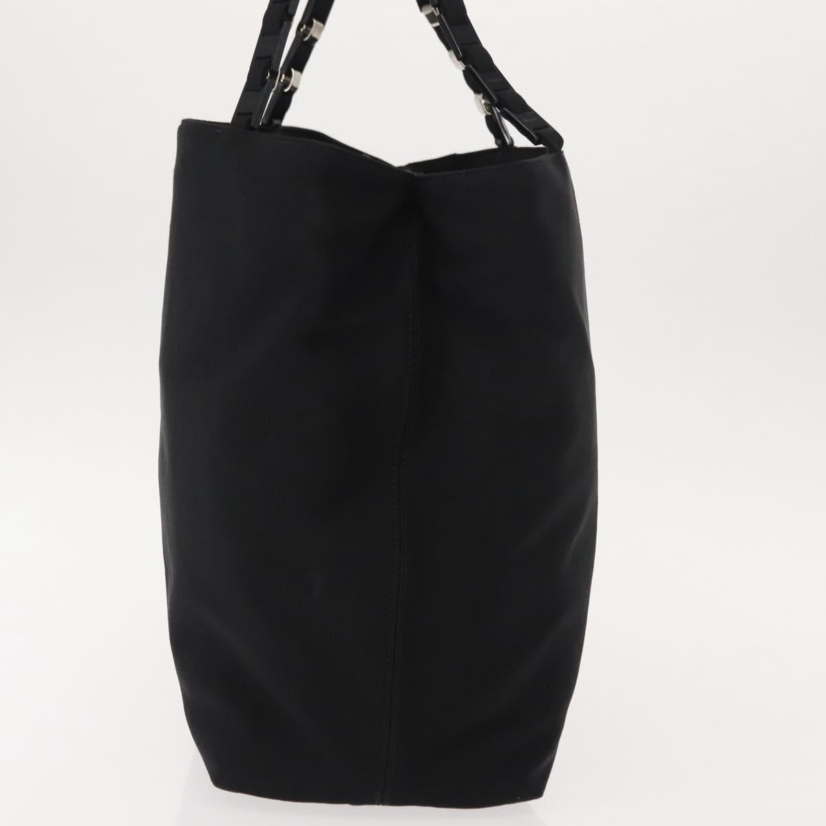 Salvatore Ferragamo Chain Vala Shoulder Bag Nylon Black Auth 151972