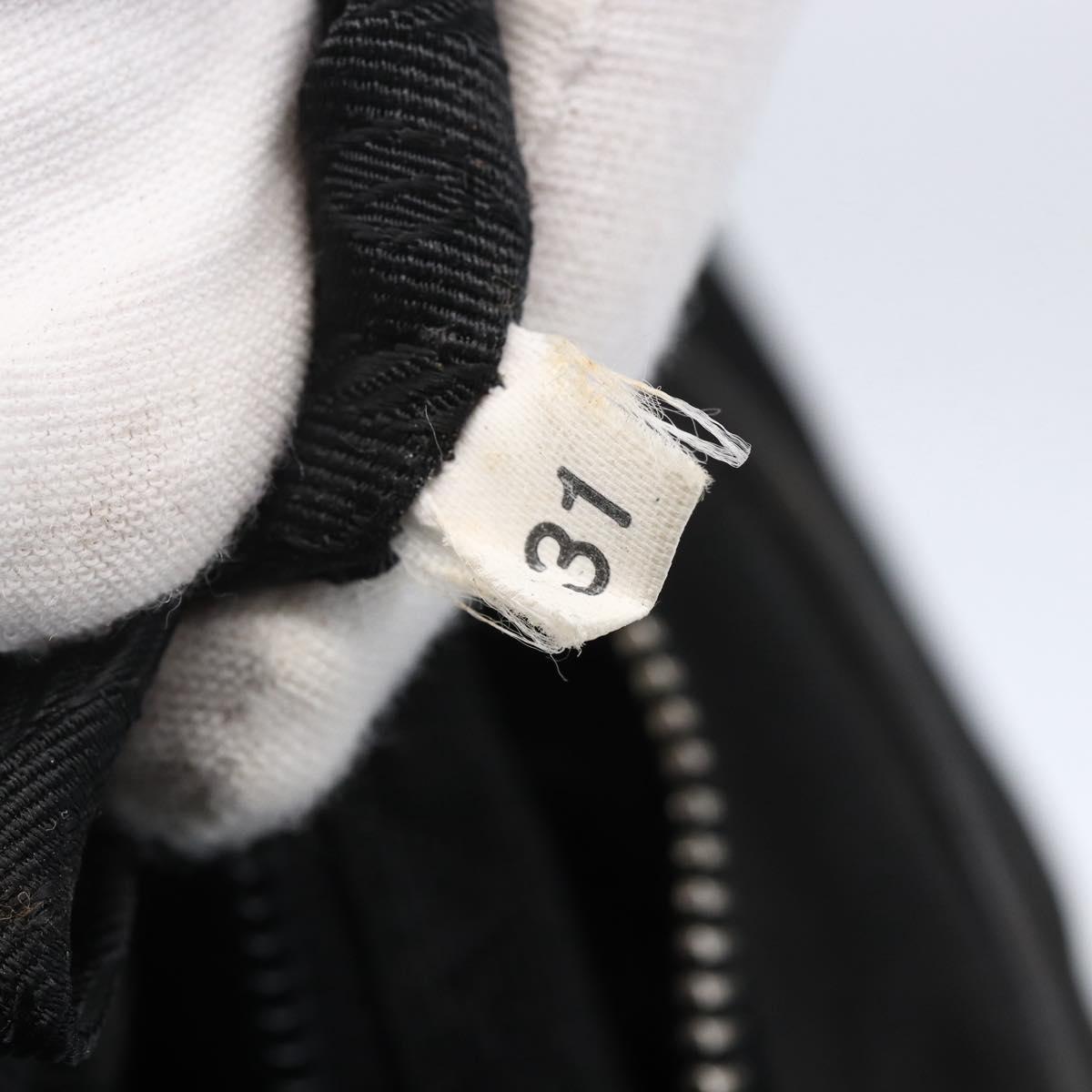 PRADA Hand Bag Nylon Black Silver Auth 151974