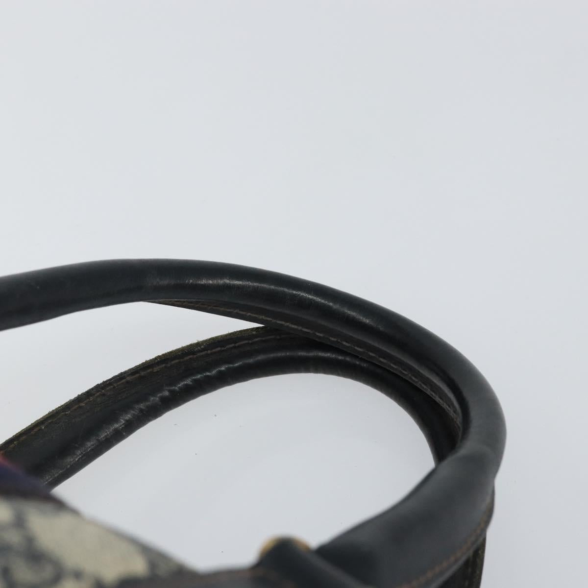 GUCCI GG Supreme Sherry Line Boston Bag PVC Navy Gold Red Auth 151975