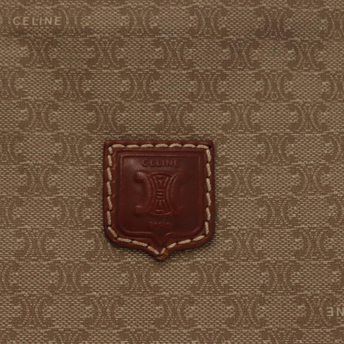 CELINE Macadam Canvas Tote Bag PVC Beige Auth 151976