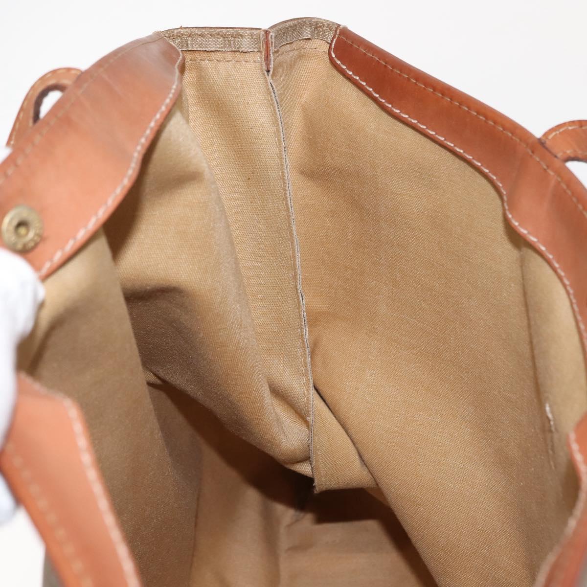 CELINE Macadam Canvas Tote Bag PVC Beige Auth 151976