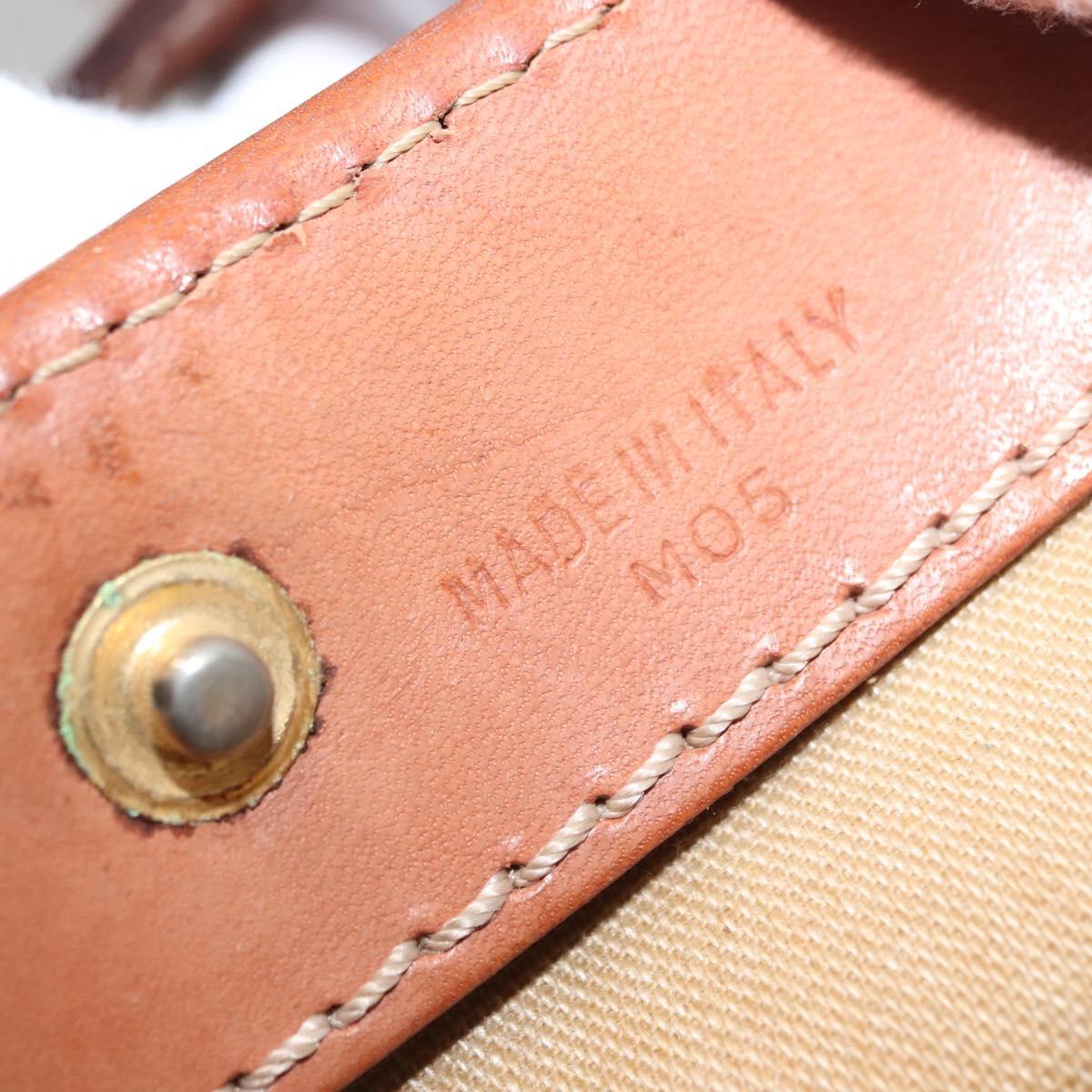 CELINE Macadam Canvas Tote Bag PVC Beige Auth 151976