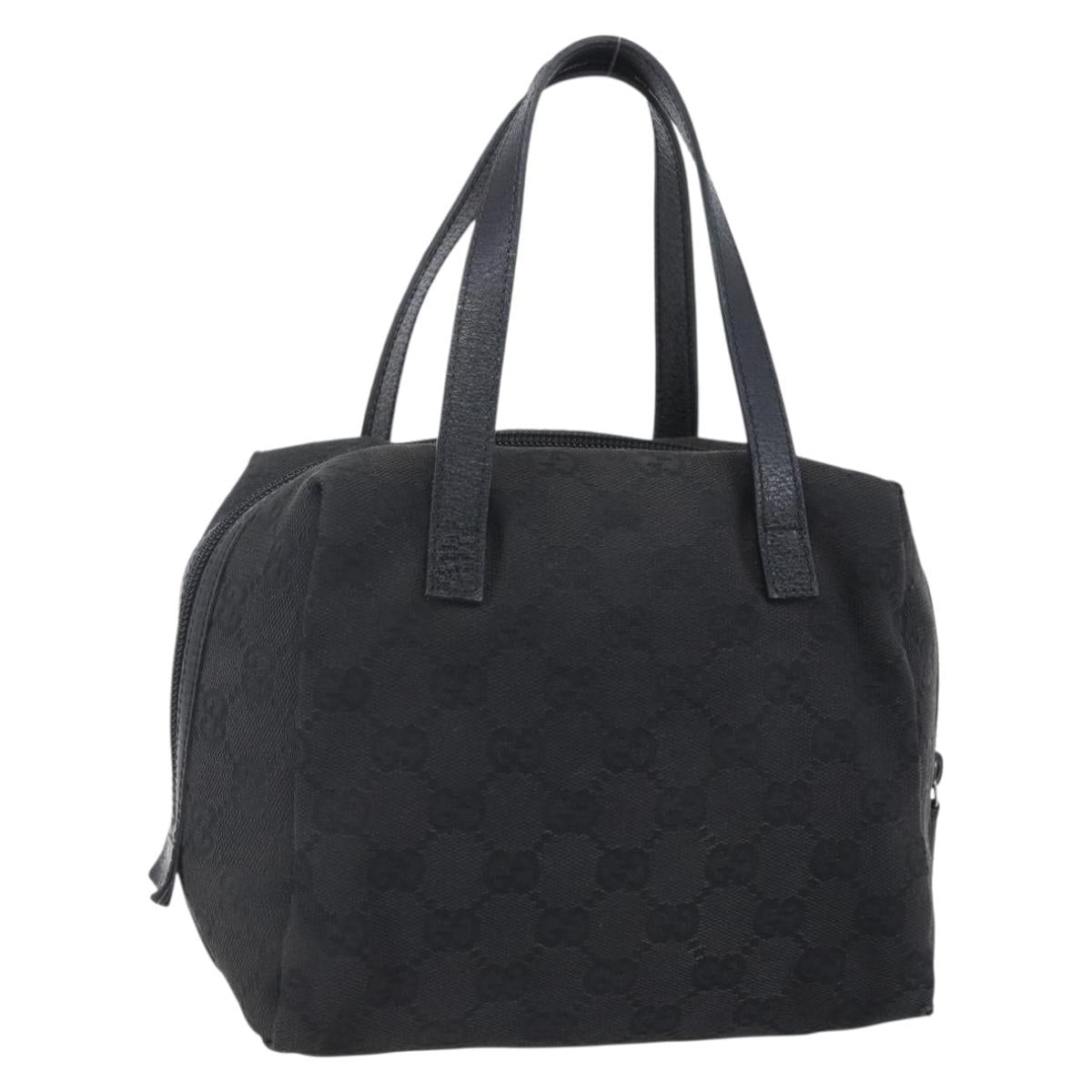 GUCCI GG Canvas Hand Bag Black 124542 Auth 151977