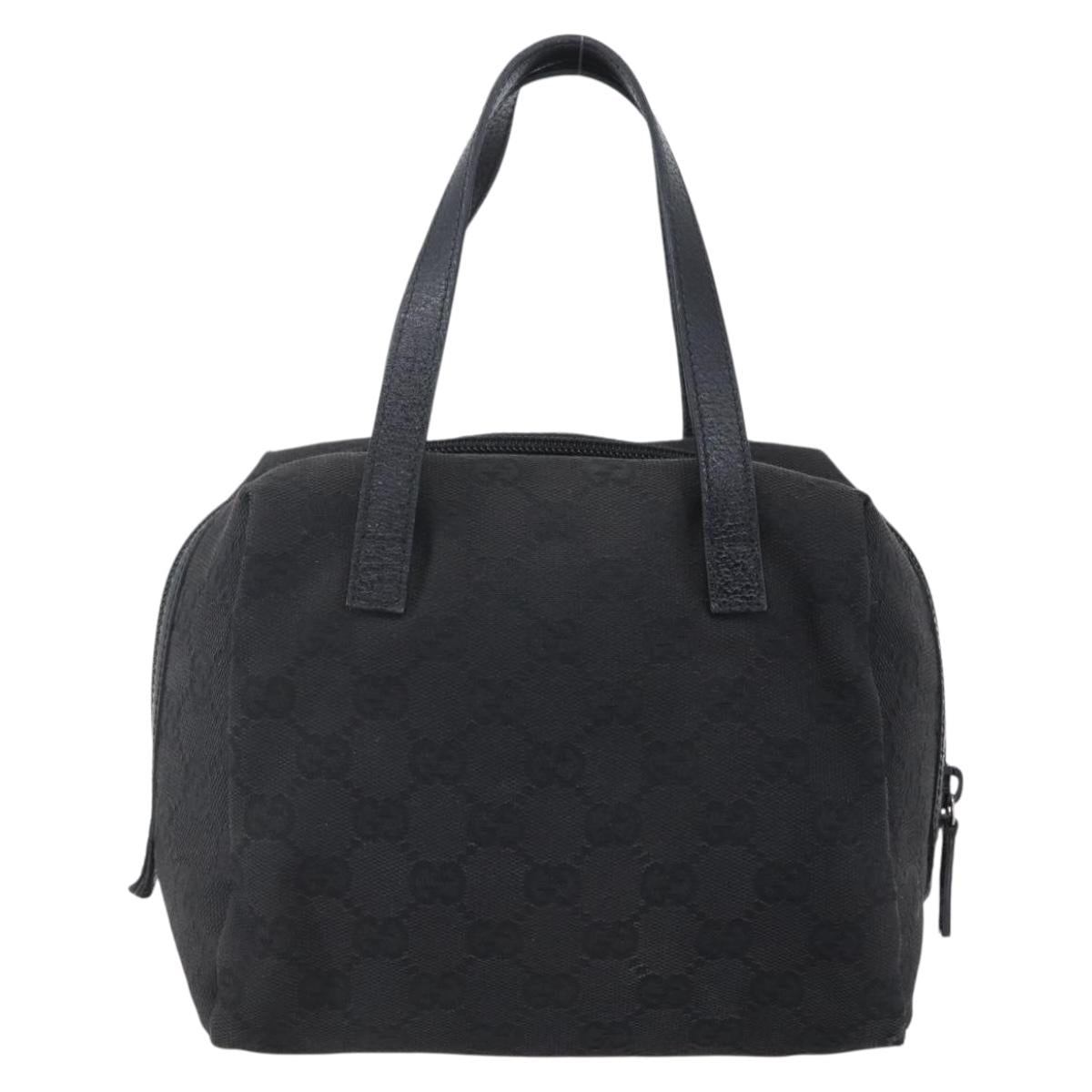 GUCCI GG Canvas Hand Bag Black 124542 Auth 151977