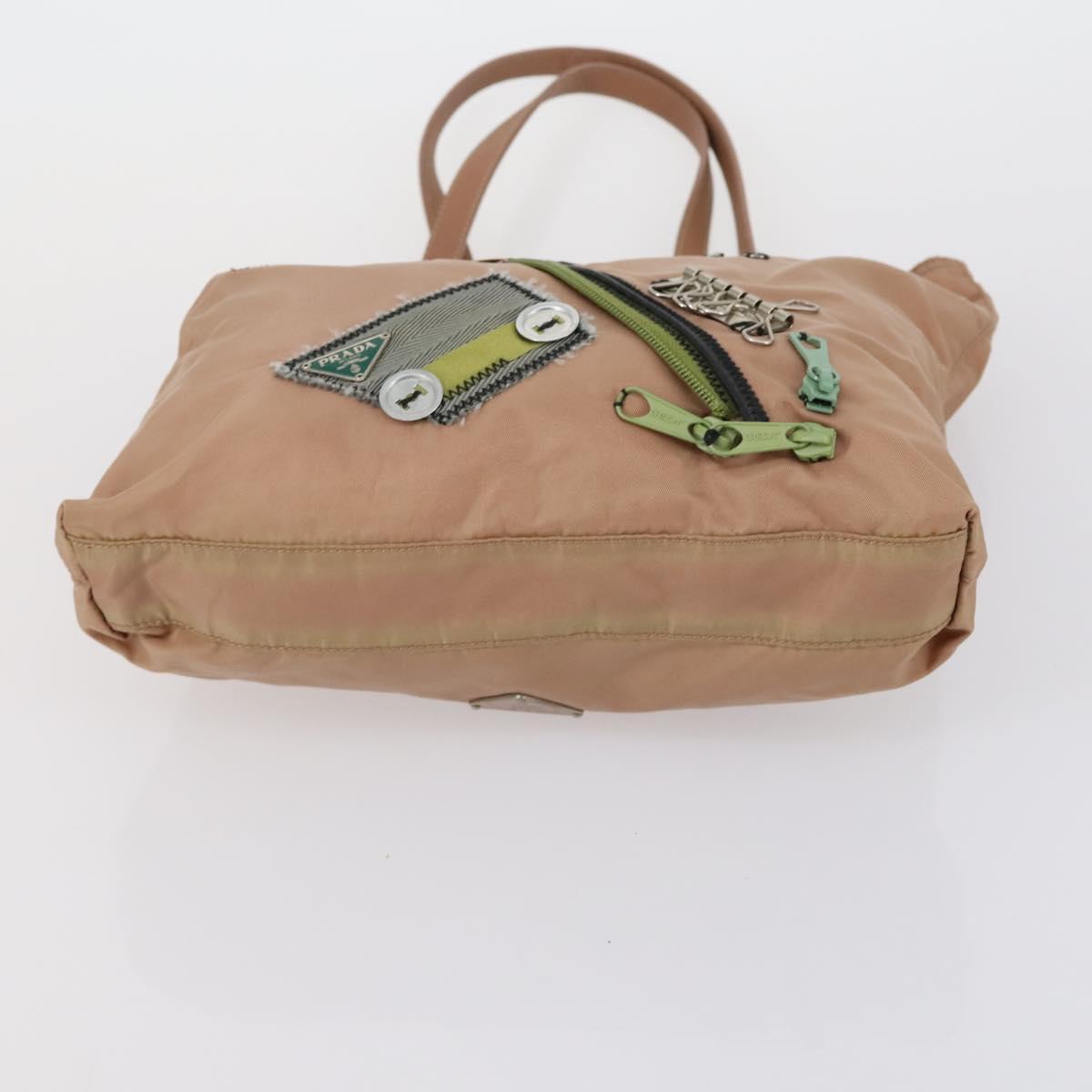 PRADA Shoulder Bag Nylon Patent 4 Set Pink Beige Navy Auth 151978