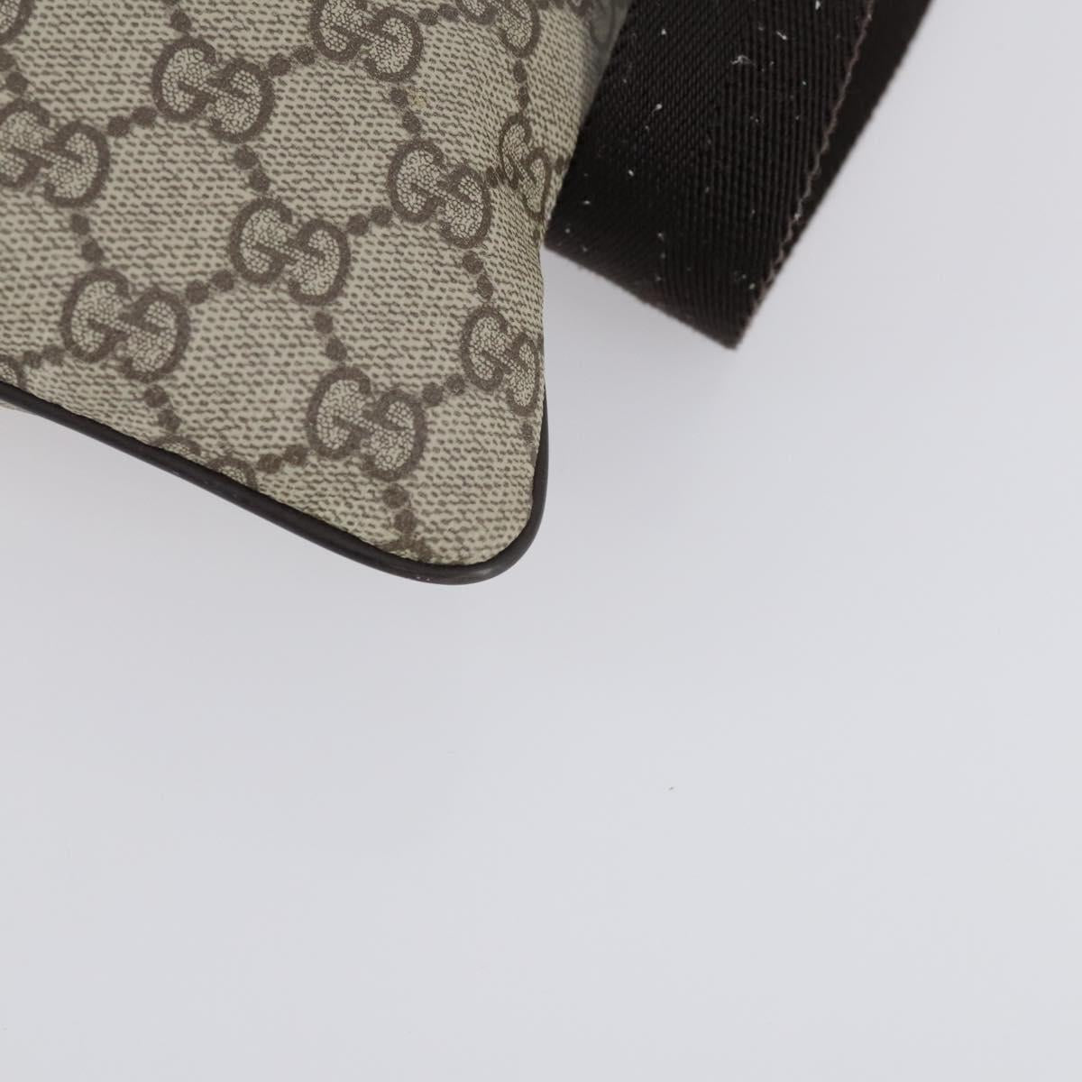 GUCCI GG Supreme Shoulder Bag PVC Beige Silver 141626 Auth 151979