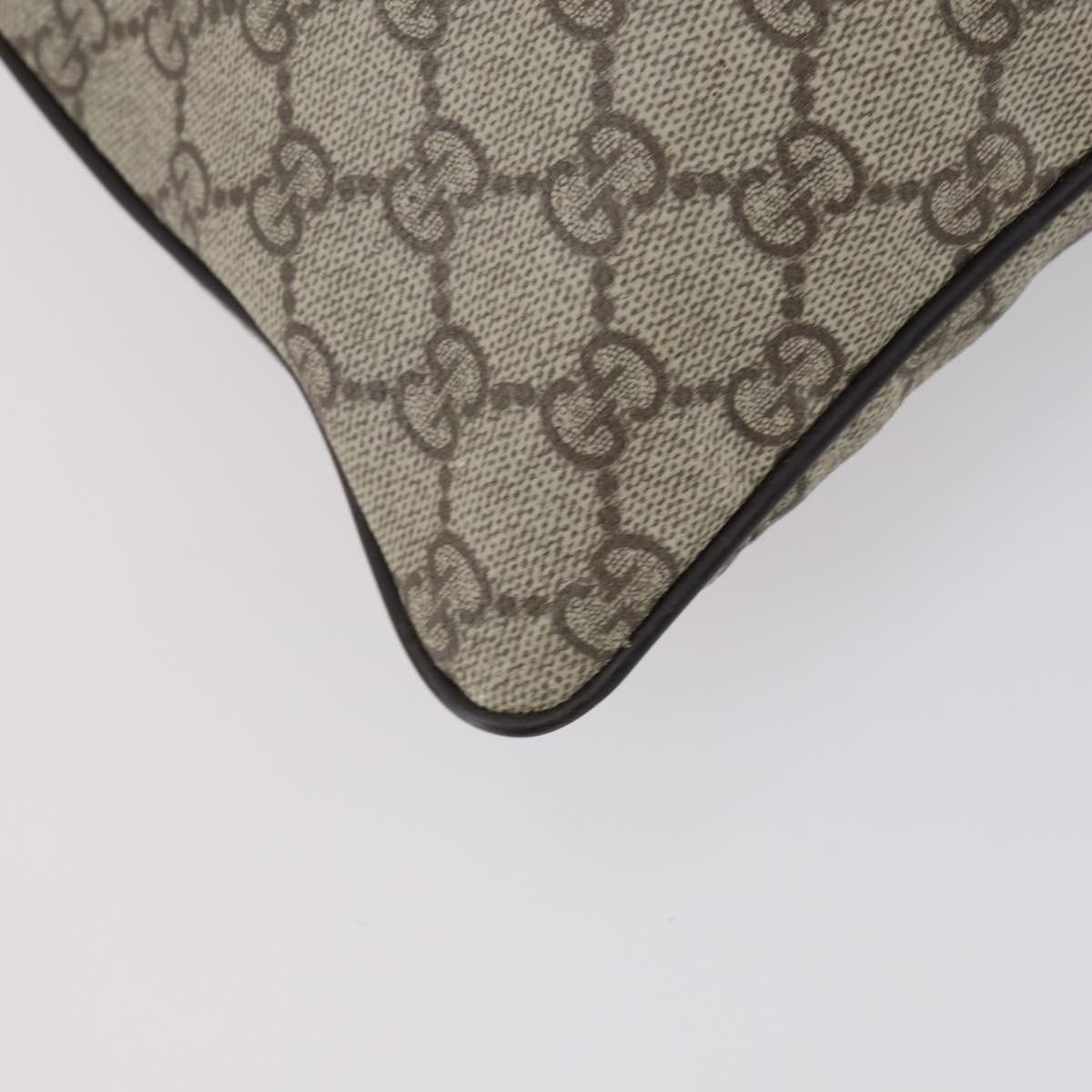 GUCCI GG Supreme Shoulder Bag PVC Beige Silver 141626 Auth 151979