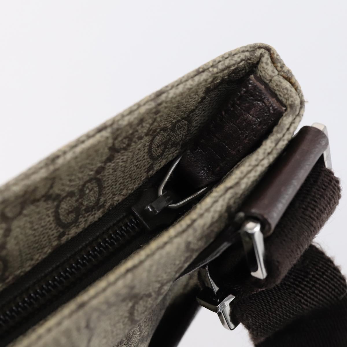 GUCCI GG Supreme Shoulder Bag PVC Beige Silver 141626 Auth 151979