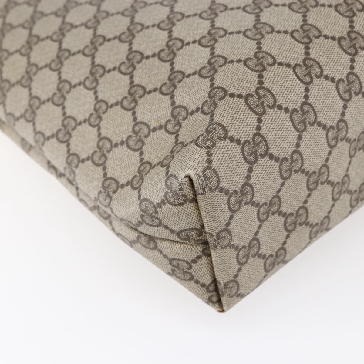 GUCCI GG Supreme Web Sherry Line Tote Bag PVC Beige 40 02 003 Auth 151983