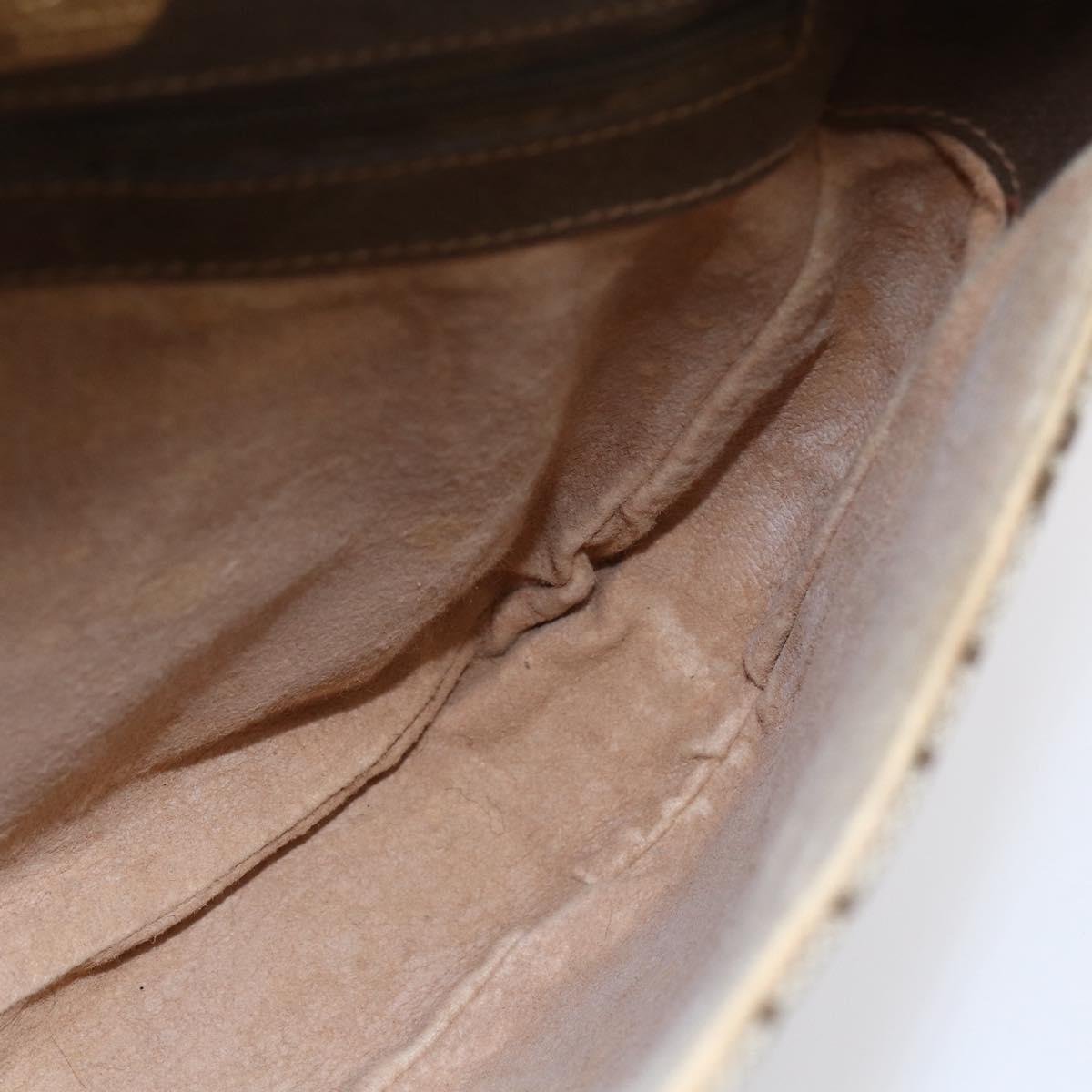 GUCCI GG Supreme Shoulder Bag PVC Beige Gold Auth 151990