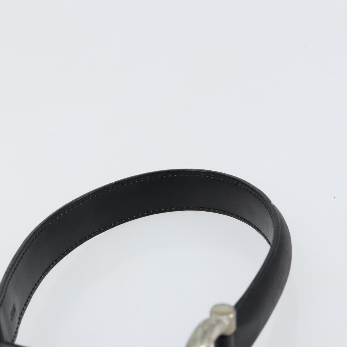 CELINE Hand Bag Leather Black Silver Auth 151991