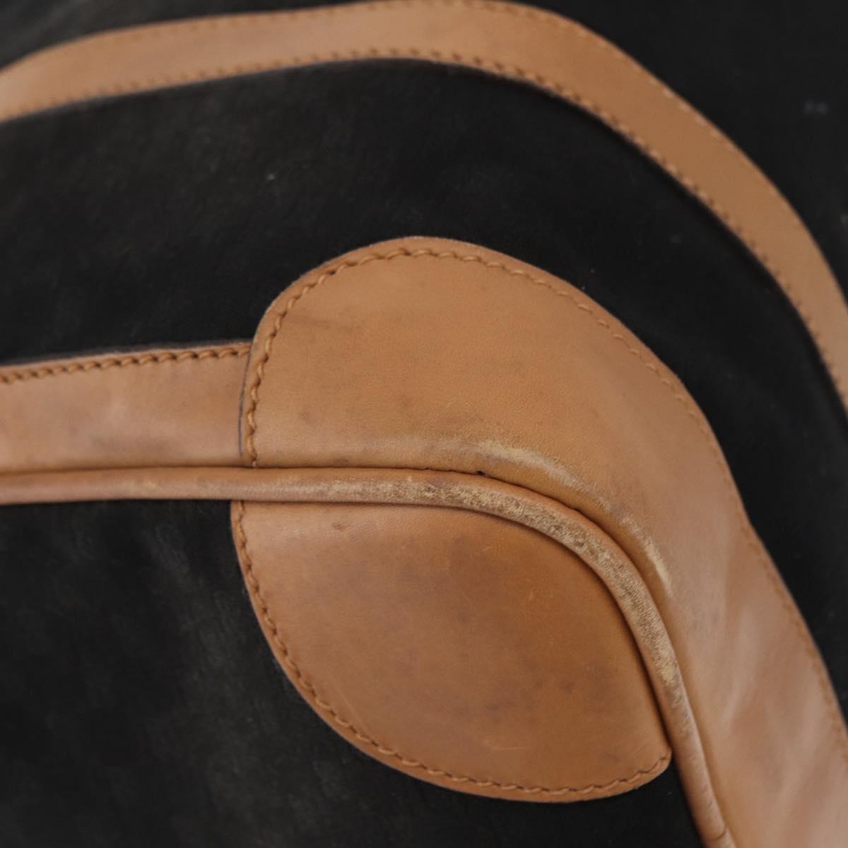 GUCCI Micro GG Canvas Boston Bag Black Gold Auth 151992