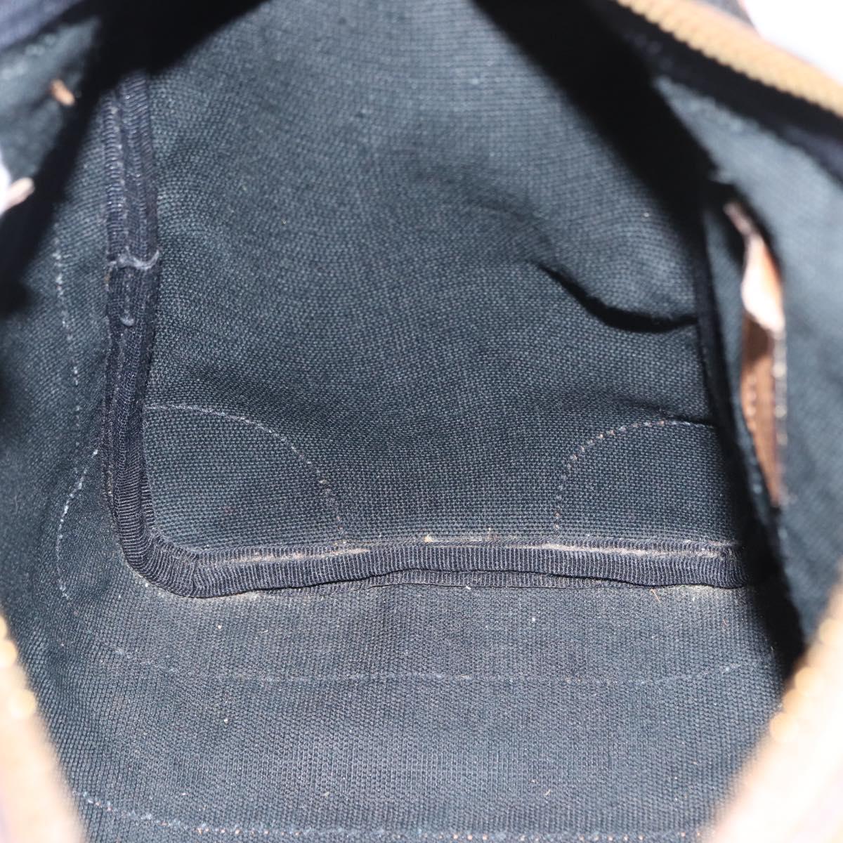 GUCCI Micro GG Canvas Boston Bag Black Gold Auth 151992