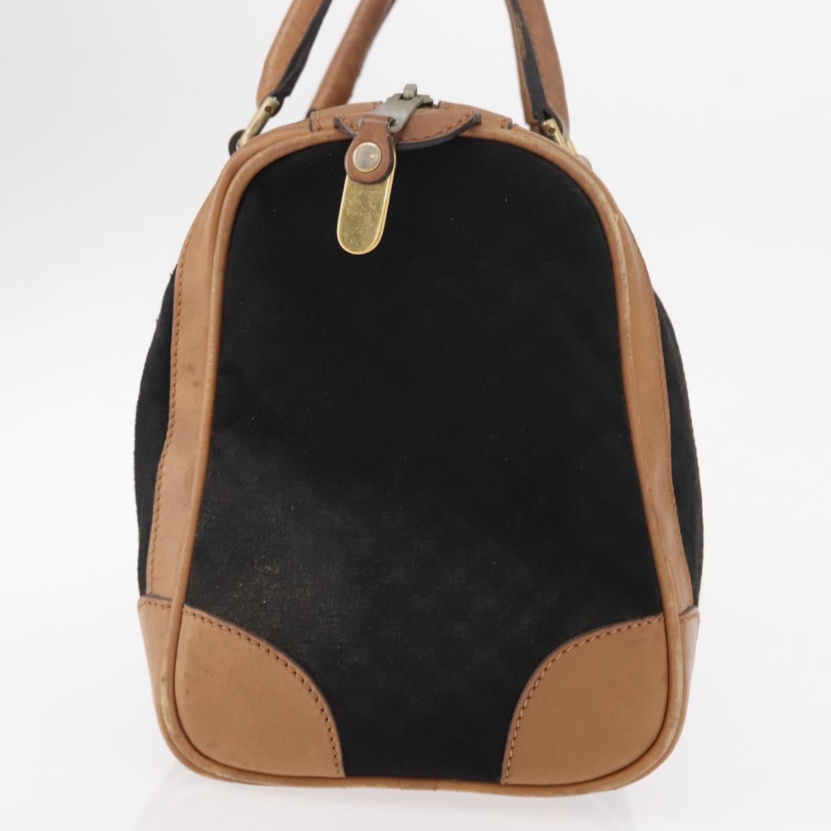 GUCCI Micro GG Canvas Boston Bag Black Gold Auth 151992
