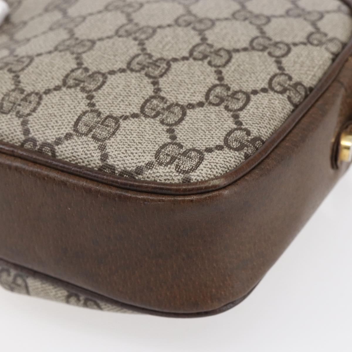 GUCCI GG Supreme Shoulder Bag PVC Beige Gold Auth 151994