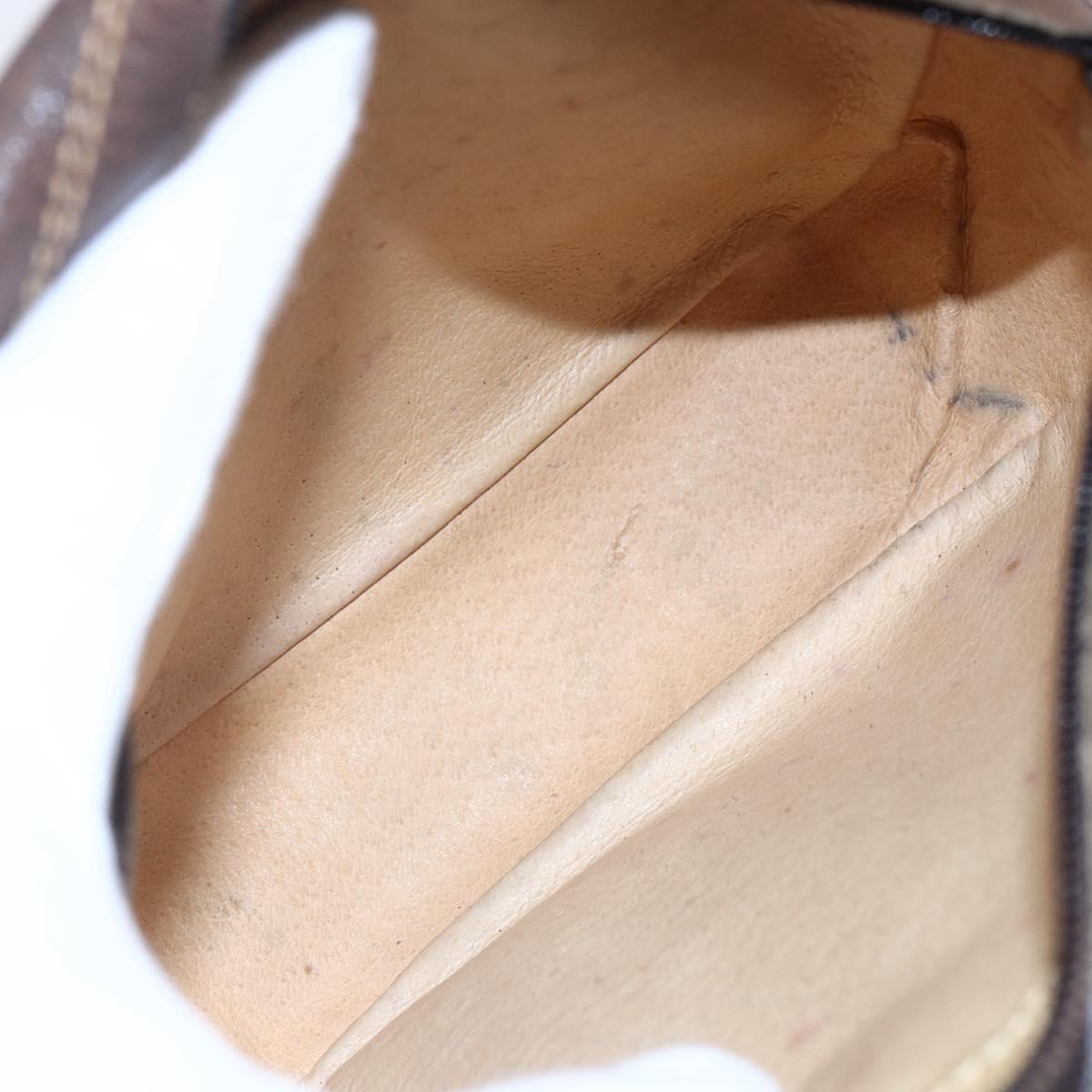 GUCCI GG Supreme Shoulder Bag PVC Beige Gold Auth 151994