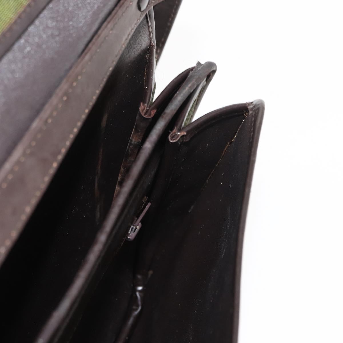 Christian Dior Shoulder Bag Nylon Khaki Gold Auth 151997