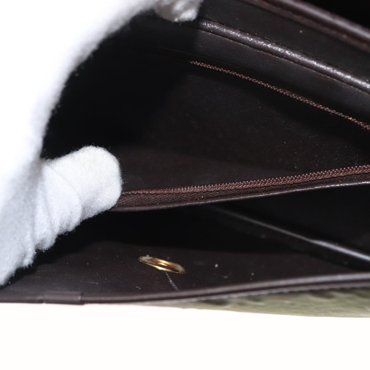 Christian Dior Shoulder Bag Nylon Khaki Gold Auth 151997