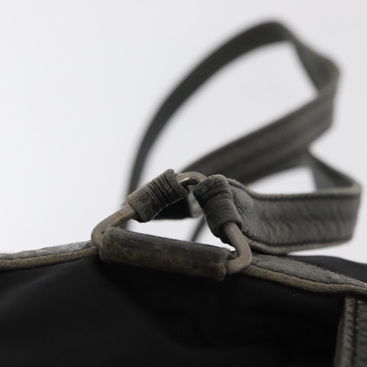 PRADA Backpack Nylon Leather Black Silver Auth 151999