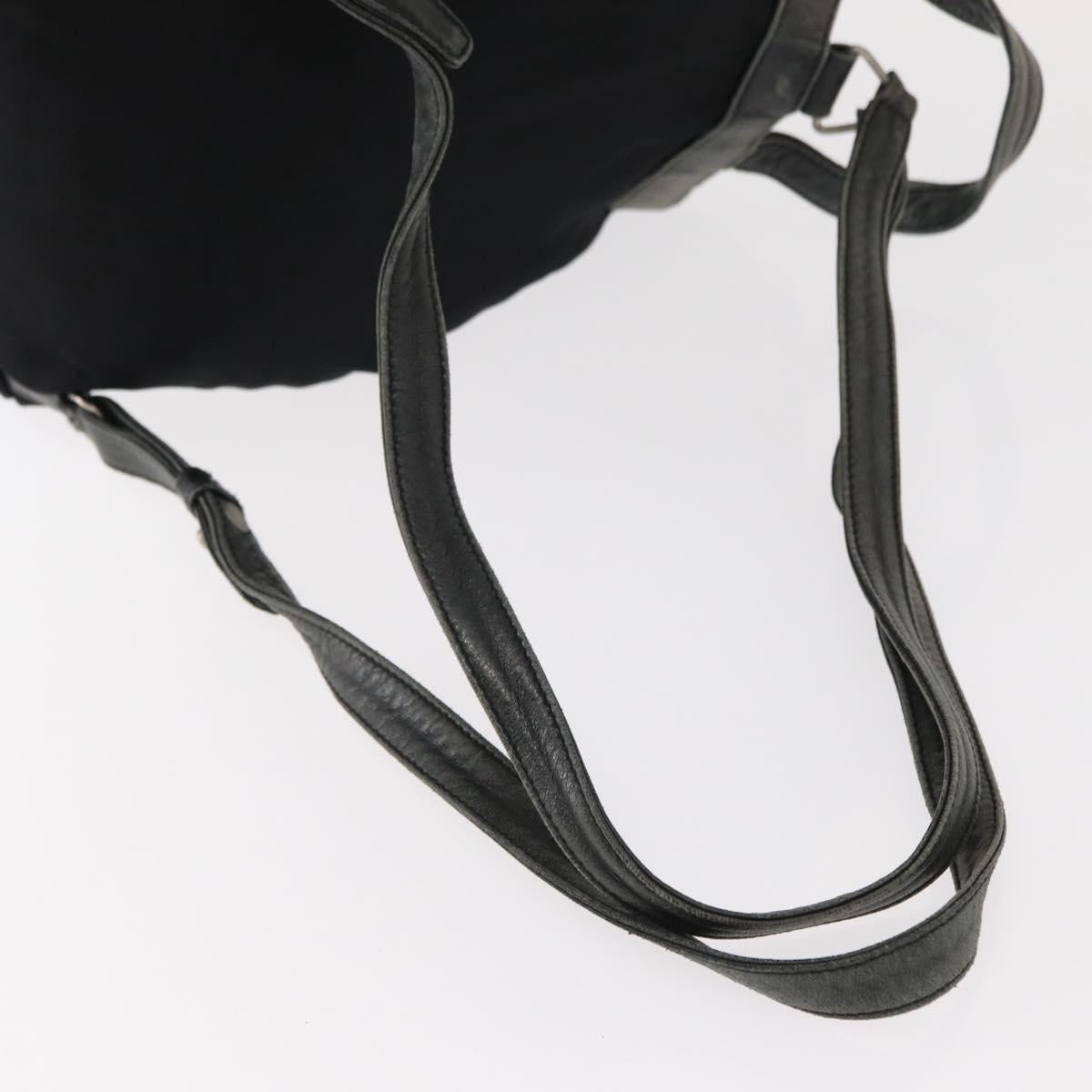 PRADA Backpack Nylon Leather Black Silver Auth 151999