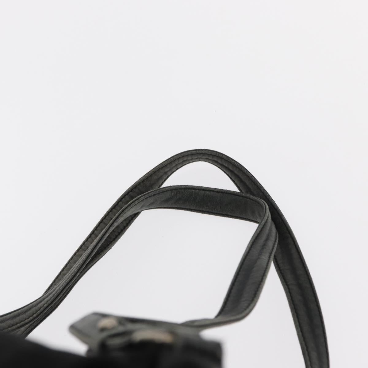 PRADA Backpack Nylon Leather Black Silver Auth 151999