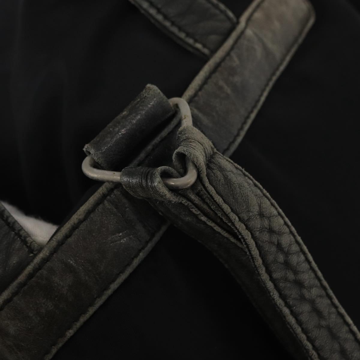 PRADA Backpack Nylon Leather Black Silver Auth 151999