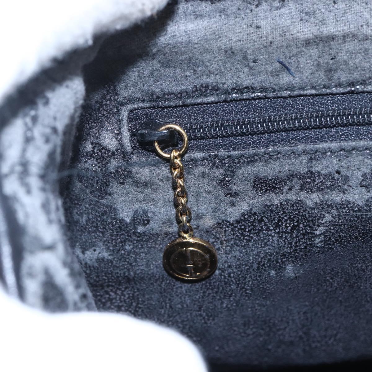 GUCCI GG Canvas Shoulder Bag Black Gold Auth 152003