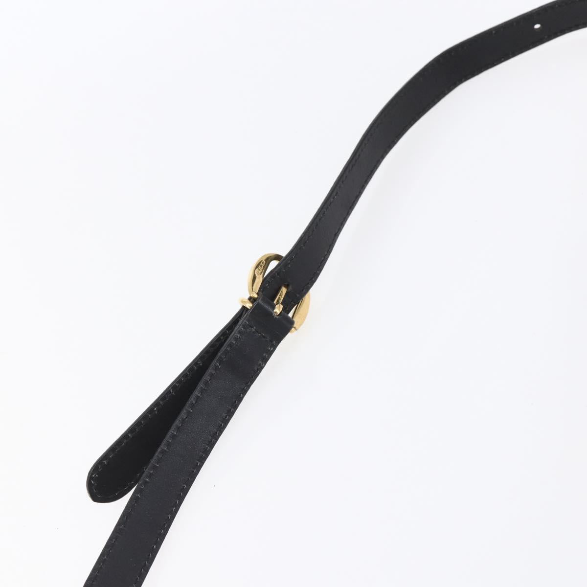 GUCCI GG Canvas Shoulder Bag Black Gold Auth 152003
