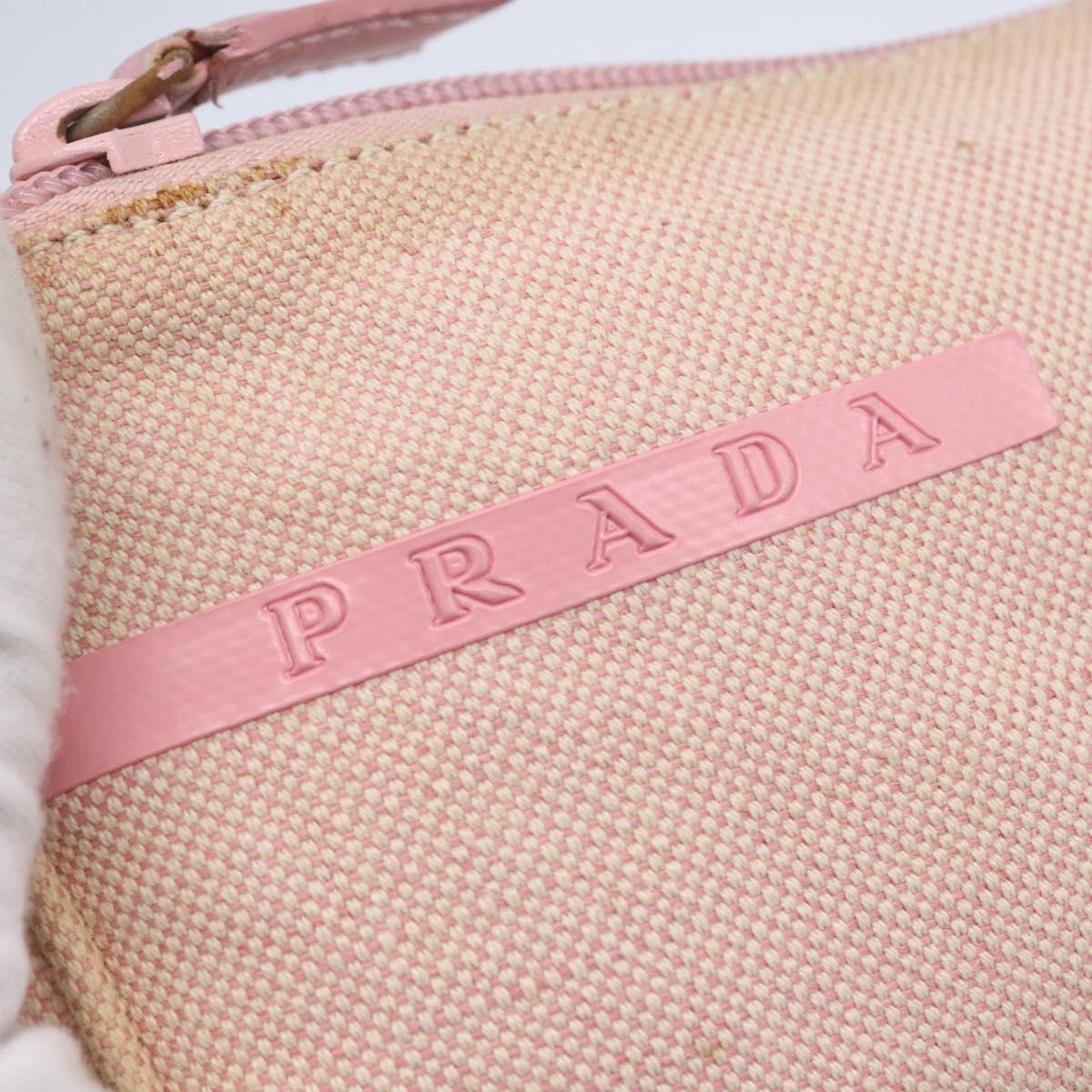 PRADA Sports Accessory Pouch Canvas Pink Auth 152004