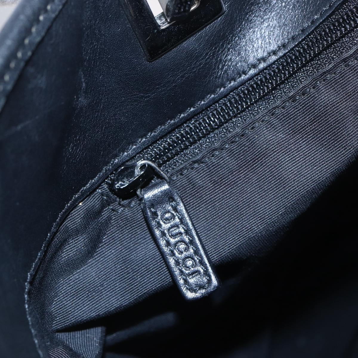 GUCCI GG Canvas Tote Bag Black Silver 31243 Auth 152006