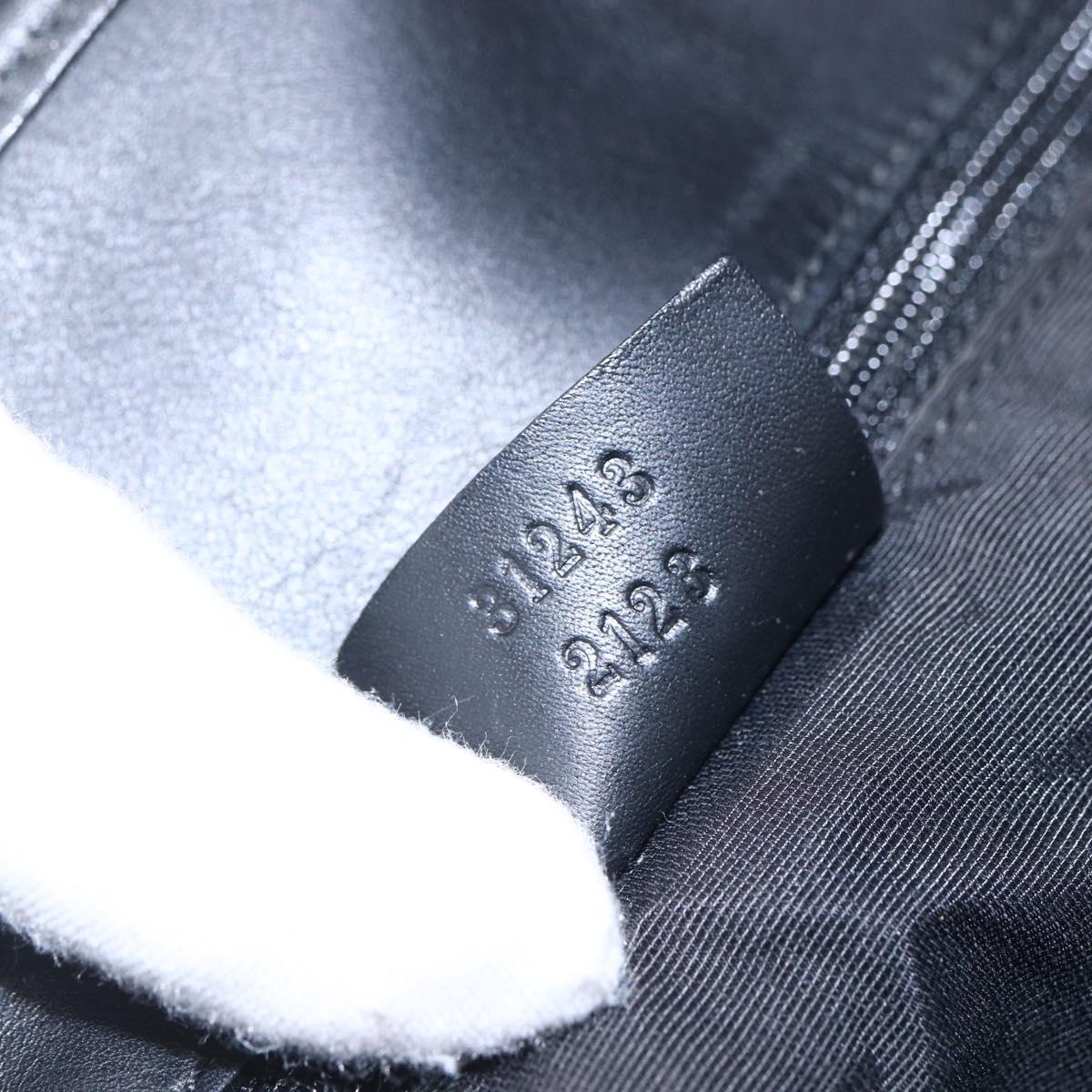 GUCCI GG Canvas Tote Bag Black Silver 31243 Auth 152006