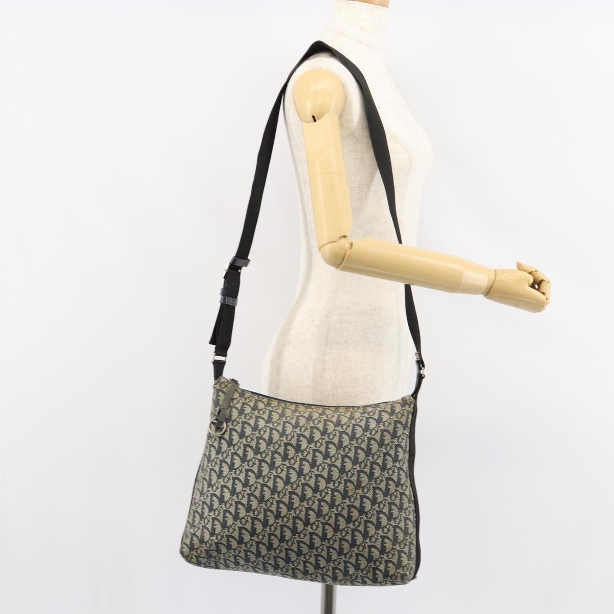 Christian Dior Trotter Canvas Shoulder Bag Navy Auth 152007