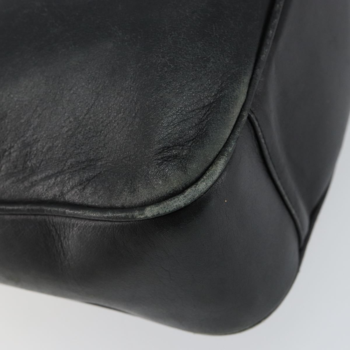 GUCCI Bamboo Hand Bag Leather Black Gold 001 0166 1638 Auth 152010