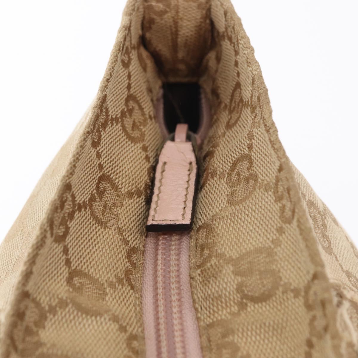 GUCCI GG Canvas Sherry Line Tote Bag Beige Pink 131230 Auth 152017