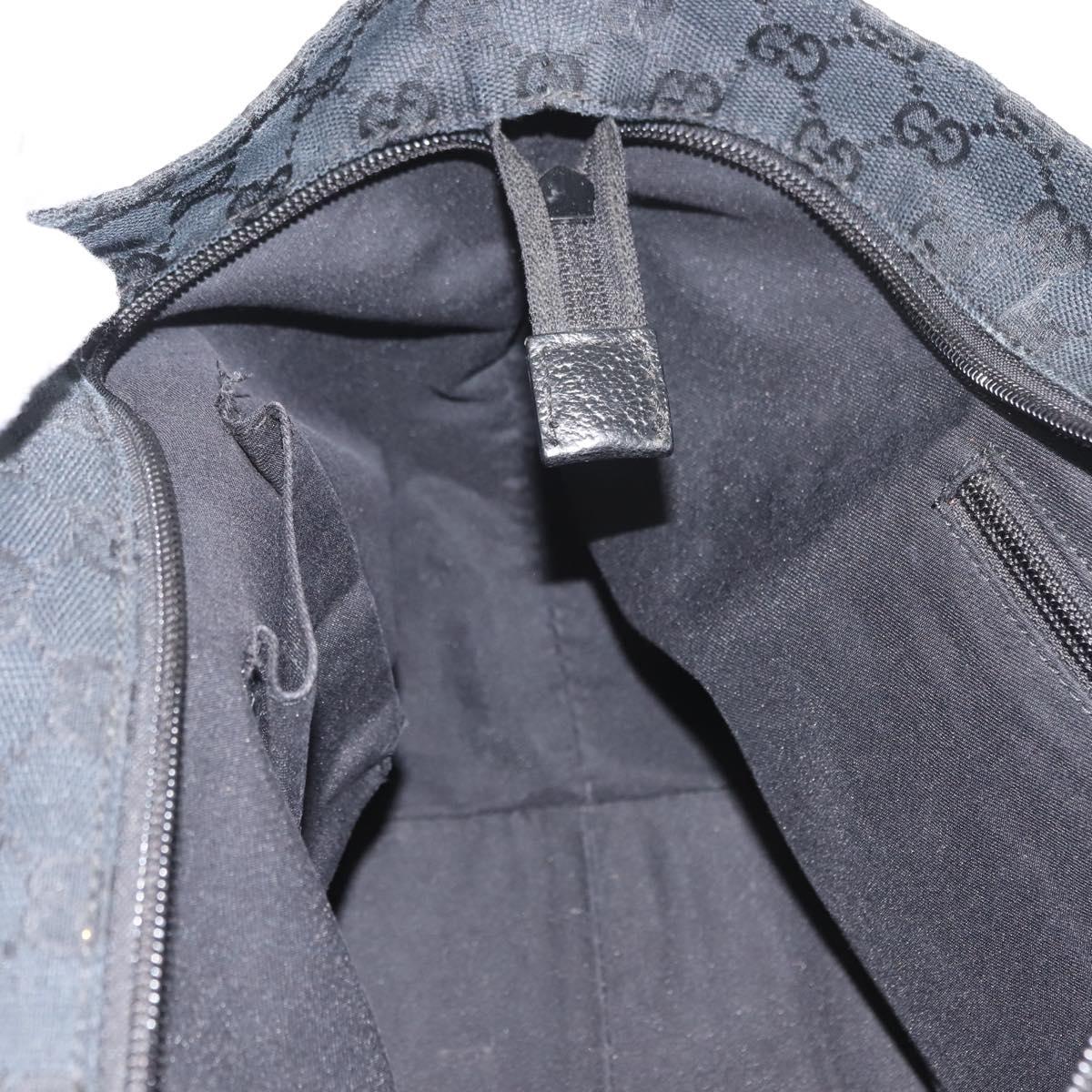 GUCCI GG Canvas Web Sherry Line Tote Bag Black Red 131230 Auth 152018