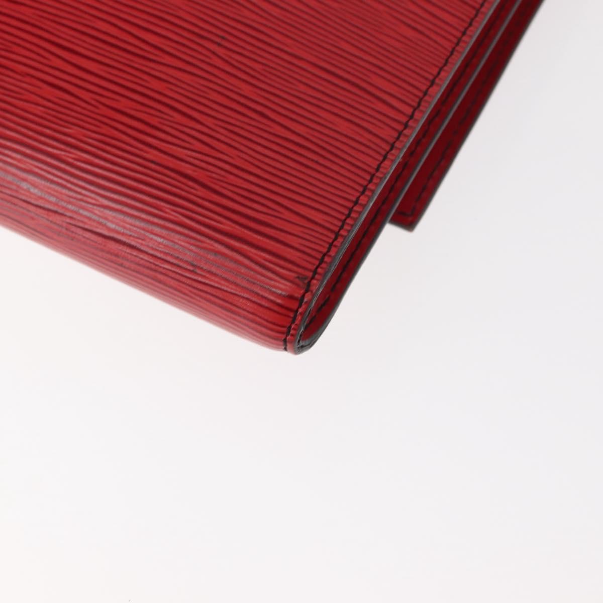 LOUIS VUITTON Epi Pochette Envelope Clutch Bag Red M52587 LV Auth 152020