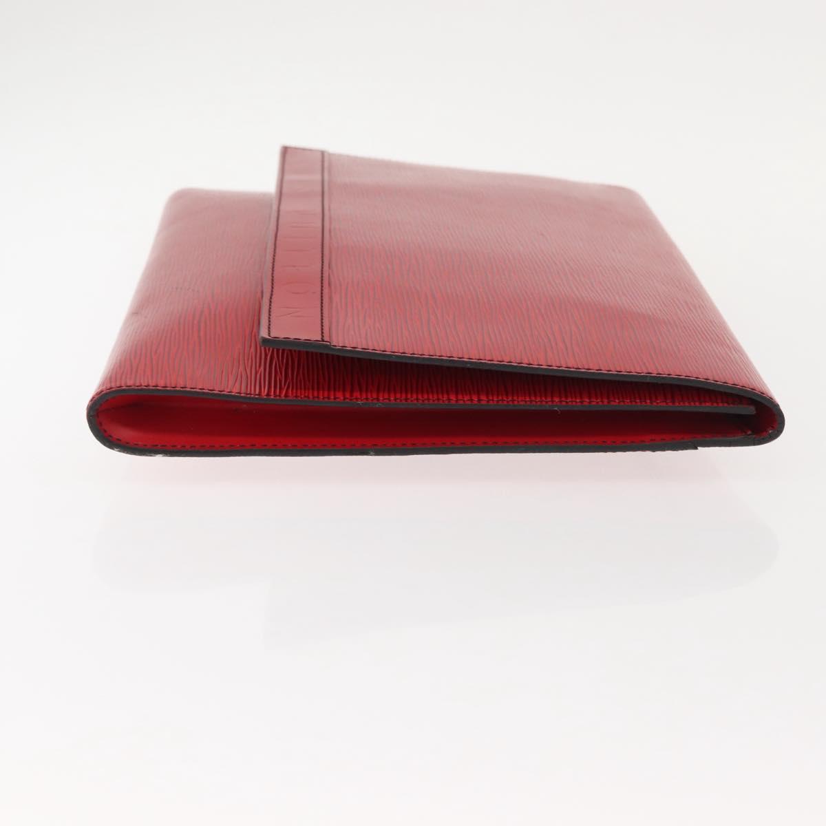 LOUIS VUITTON Epi Pochette Envelope Clutch Bag Red M52587 LV Auth 152020