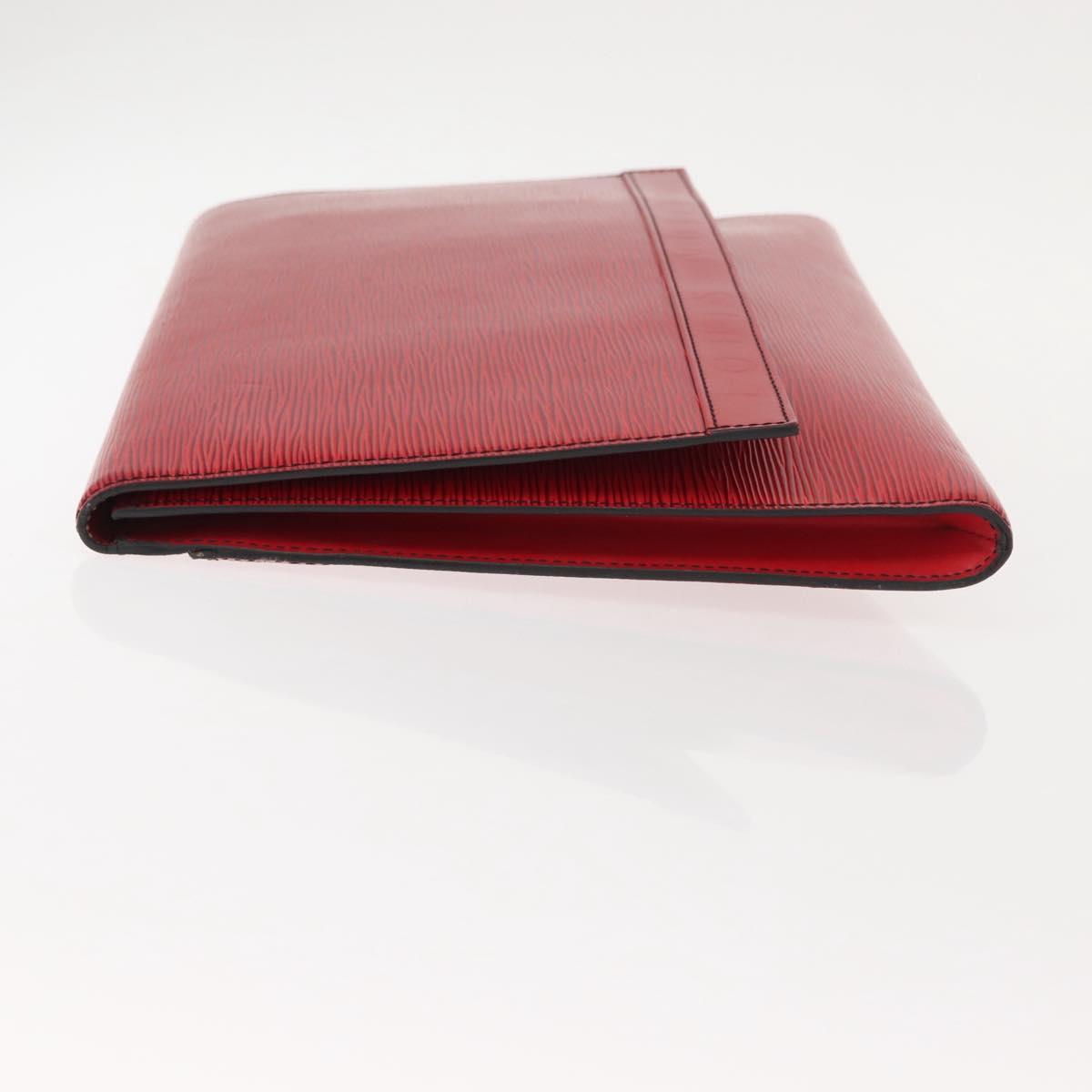 LOUIS VUITTON Epi Pochette Envelope Clutch Bag Red M52587 LV Auth 152020