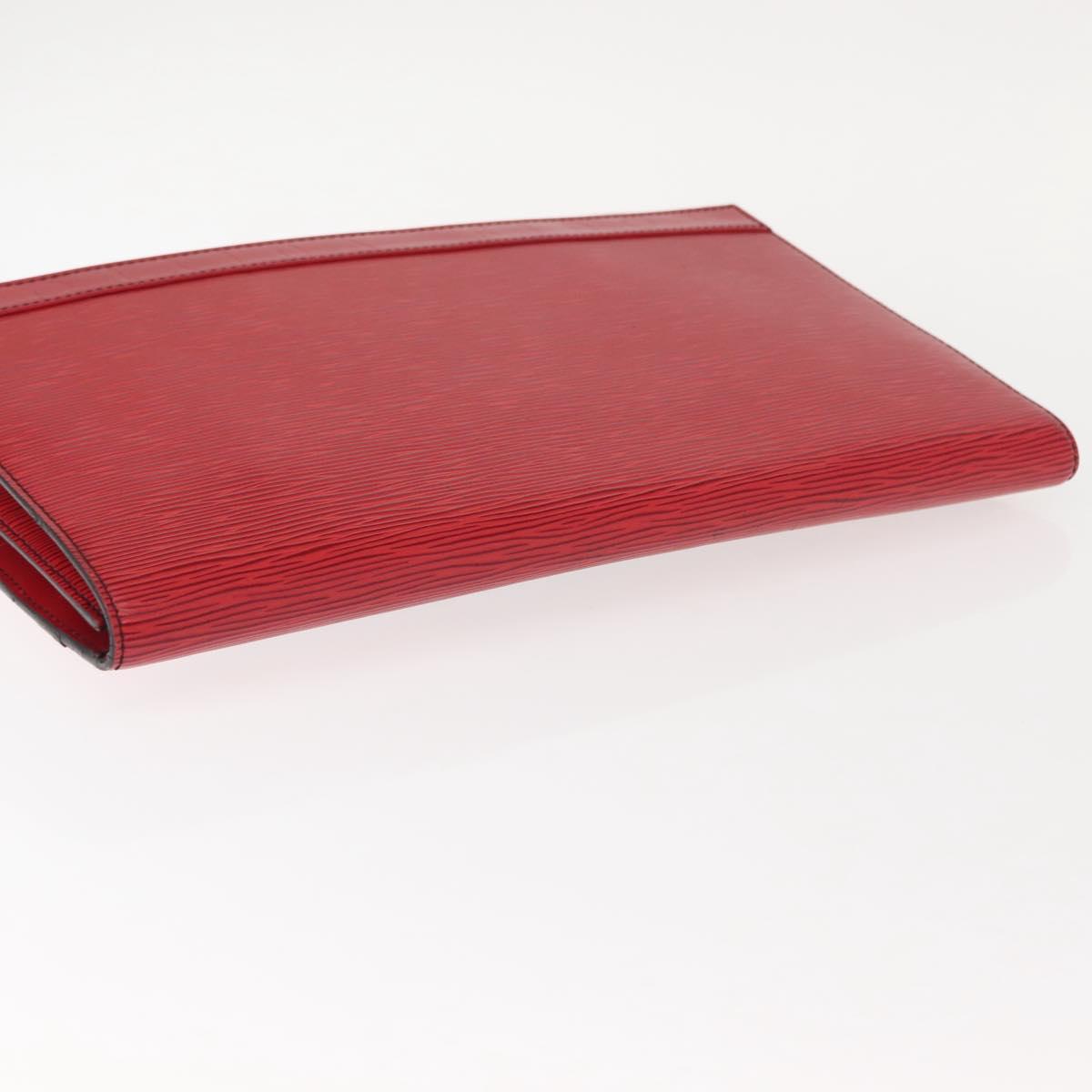 LOUIS VUITTON Epi Pochette Envelope Clutch Bag Red M52587 LV Auth 152020