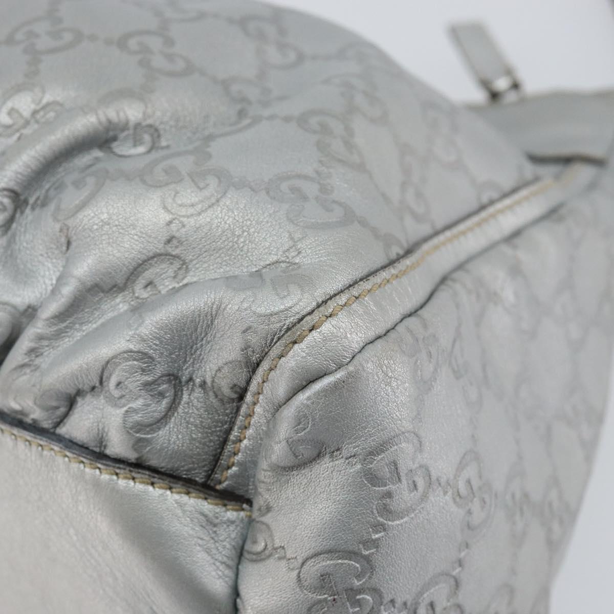 GUCCI GG Canvas Guccissima Abbey Shoulder Bag Leather Silver 189833 Auth 152021