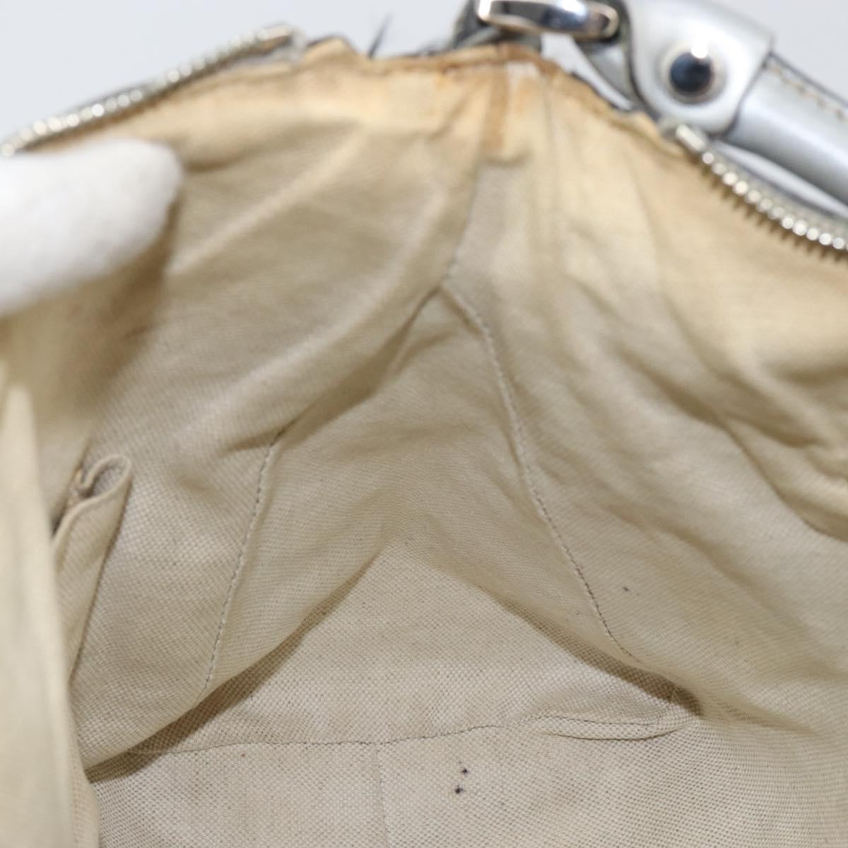 GUCCI GG Canvas Guccissima Abbey Shoulder Bag Leather Silver 189833 Auth 152021