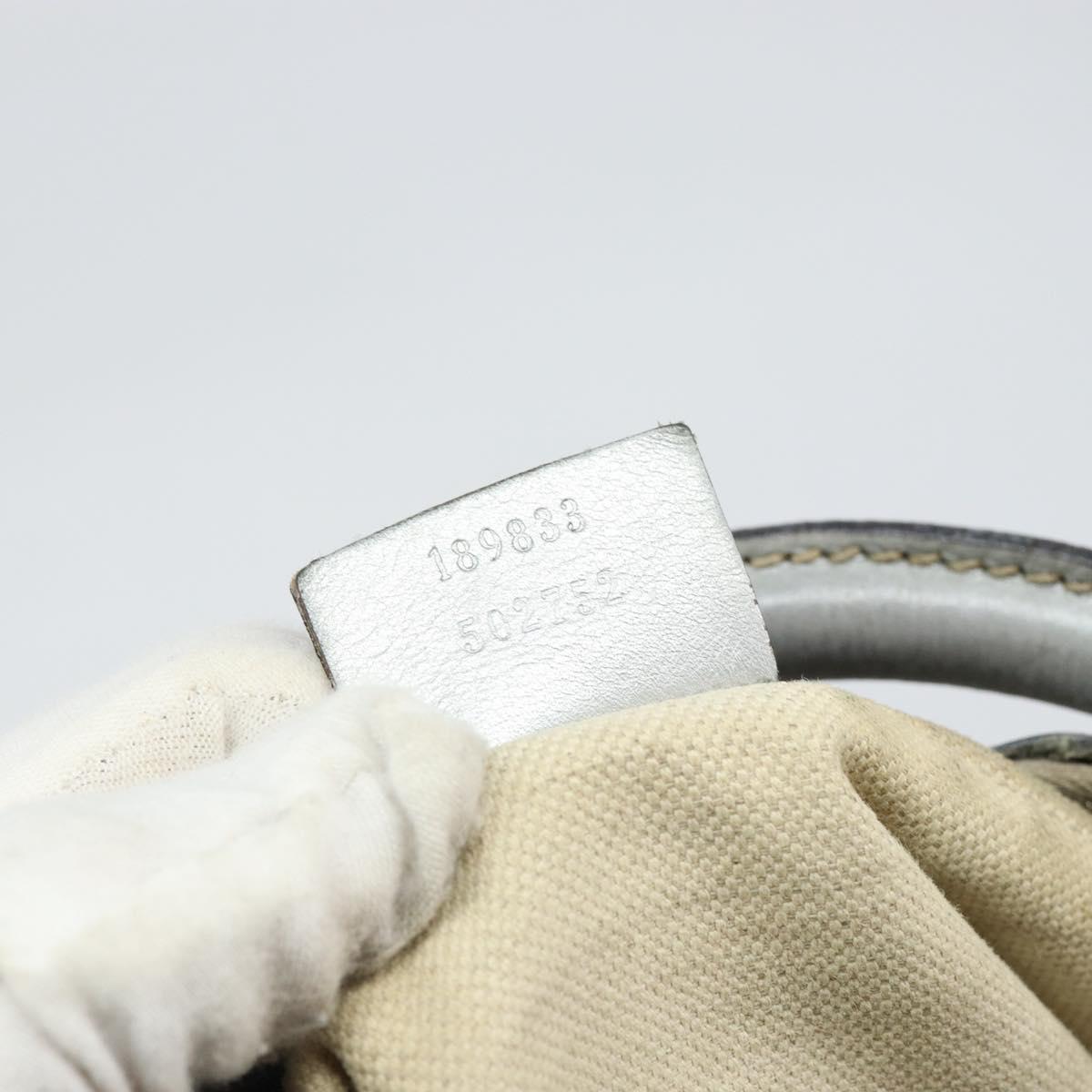 GUCCI GG Canvas Guccissima Abbey Shoulder Bag Leather Silver 189833 Auth 152021